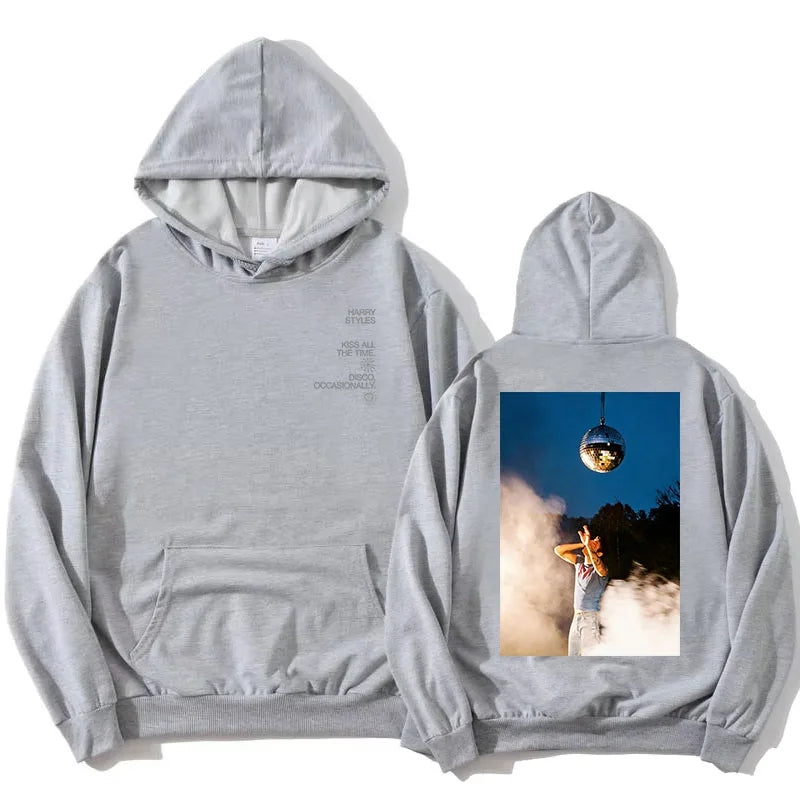 HarryStyles KISS ALL THE TIME. DISCO, OCCASIONALLY.  Hoodies Album Design Graphic Print Sweatshirts Women Clothing Fleece Hoodie - Matrix Studios