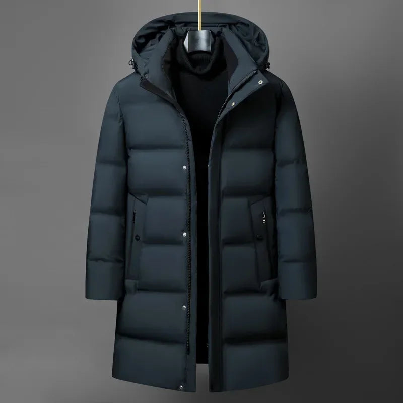 Canada Fashion Winter Jacket for Men Down Coat Parka Men's White Goose Down Jacket Collar Hooded Warm Thick Long Padding M-4XL - Matrix Studios