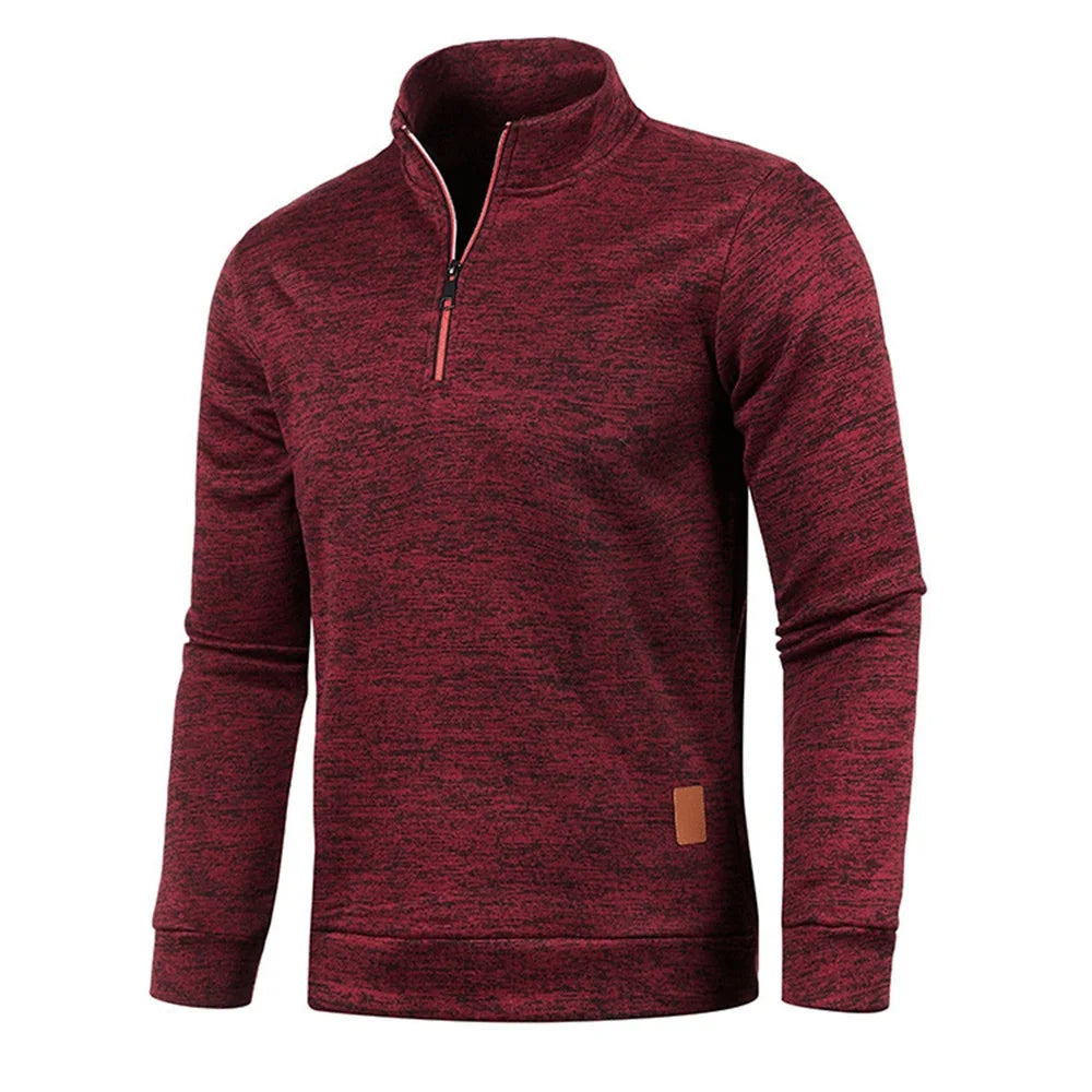 Men's Sweatshirts Half Zipper Pullover Male Long Sleeve Flleece Sweater Standcollar Snowflakes Hoodies Men Clothes - Matrix Studios