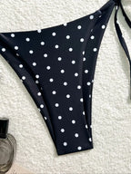 Sexy Bikini Set Black White Polka Dot 2 Piece Swimsuit for Women American Style Beach Bikini - Matrix-studios.com