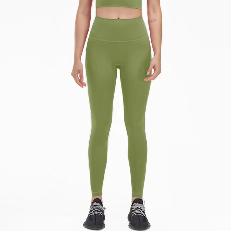 SOISOU Nylon Yoga Pants Gym Leggings Women Girl Fitness Soft Tights High Waist Elastic Breathable No T Line Sports Pants - Matrix-studios.com