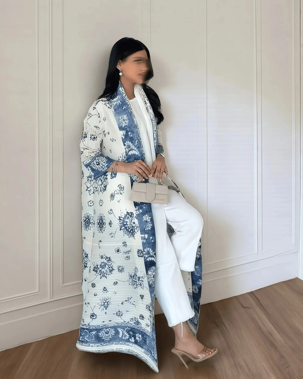 Fold Elegant Vintage Print Open Front  Miyake Abaya, Lightweight Flowy Loose Fit Women's Modest Fashion Long Kimono Cardigan - Matrix-studios.com