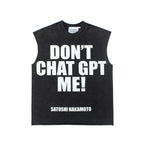 Men Oversized Satoshi Tank Top Vintage Washed Print Sleeveless Vest 26ss streetwear Y2K best quality cotton Unisex t shirt - Matrix-studios.com