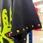 Mens Premium Acid Wash Short Sleeve T-Shirt Satoshi Nakamoto Heavy Dual Side Gold Stud Rhinestone Graphi - Matrix-studios.com