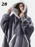 Winter Hoodies Sweatshirt Women Men Pullover Fleece Giant TV Oversized Blanket with Long Flannel Sleeves - Matrix Studios