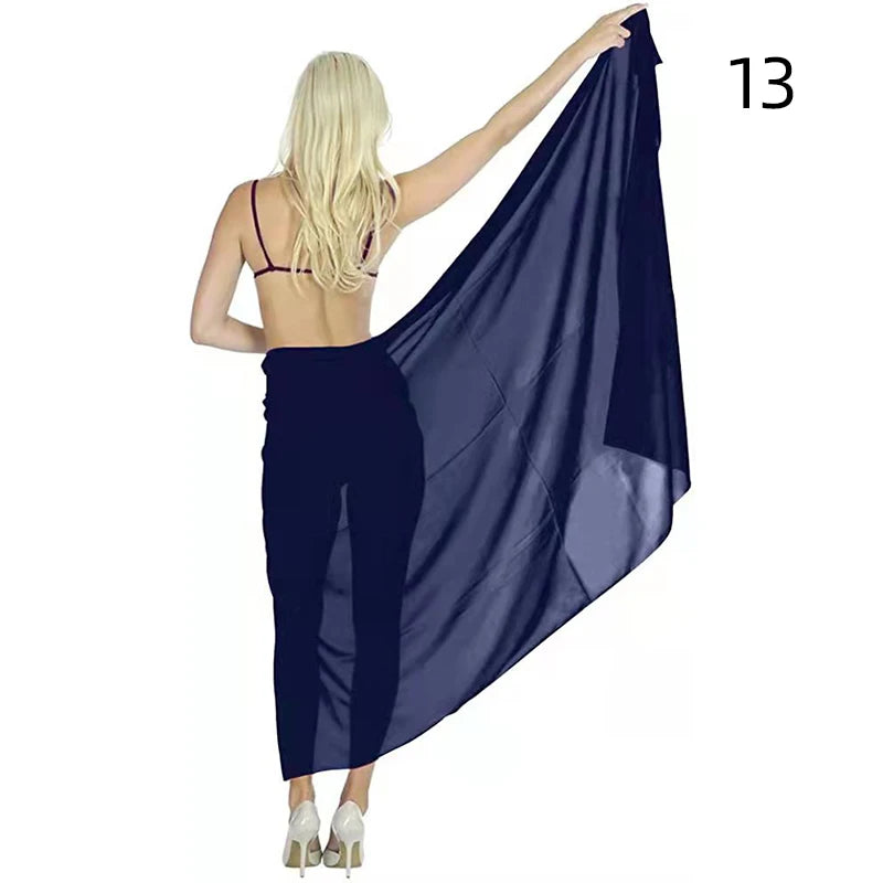 Summer Sexy Beach Skirts Women Beach Wear Chiffon Beach Wrap Skirt Towel Long Sarong Cover Up Sexy Bikini Scarf - Matrix Studios