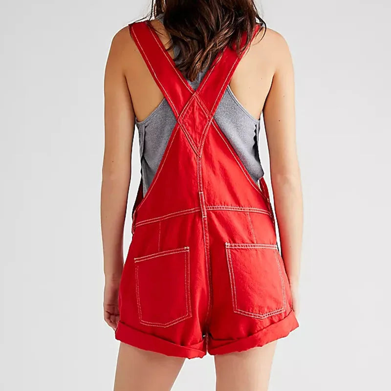 Y2K Vintage Black Denim Rompers Women Sleeveless High Waist Jeans Playsuits Korean Fashion Chic Jumpsuits Overalls Baggy Shorts - Matrix Studios