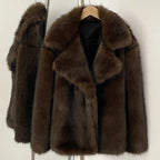 Mueyeruho 2025 Winter Women Faux Fur Jacket Coat Solid Khaki Long Sleeve Thick Warm Overcoat Outwear Fluffy Coat For Women - Matrix Studios
