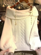 Preppy Style Sweet Knitted Sweater 2000s Aesthetic Gyaru Chic Korean Y2k Jumper Sweater Long Sleeve Coquette Knitwears - Matrix Studios