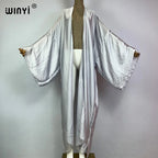 WINYI Kimono Boho Monocolour Kaftans Beach Wear Elegant Купальник Holiday Beach Outfits for Women Cover Ups Comfortable Dress - Matrix Studios