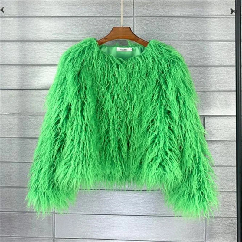 Colorful Warm Faux Women Fur Coat Loose Black White Pink Plush Coat Female Jacket Fur Autumn Winter Shaggy Outerwear - Matrix Studios