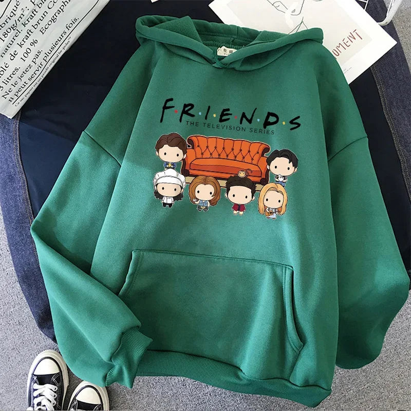 Friends TV Show Hoodies for Women, Funny Cartoon Friends Hoodies, Ullzang Graphic, Vintage Anime Sweatshirt, Female Hoody, 90s - Matrix Studios