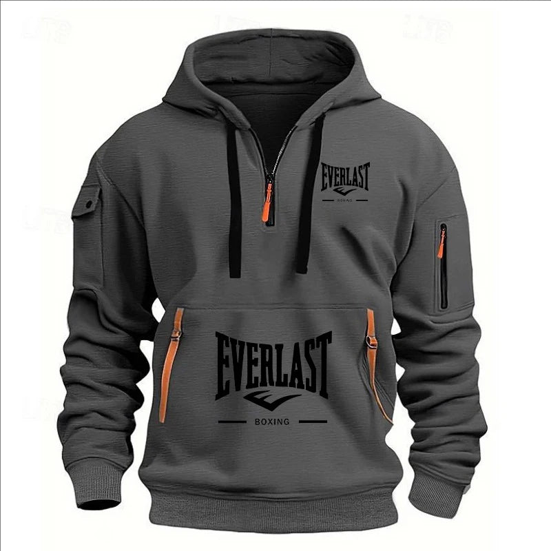 Fashion autumn and winter men's brand clothing multi-zipper design printed hoodie casual sweatshirt loose hooded jumper - Matrix Studios