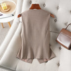 Checkered Short V-Neck Single Breasted Vest for Women in Spring and Autumn Fashionable and Slimming for the Workplace Interior a - Matrix Studios