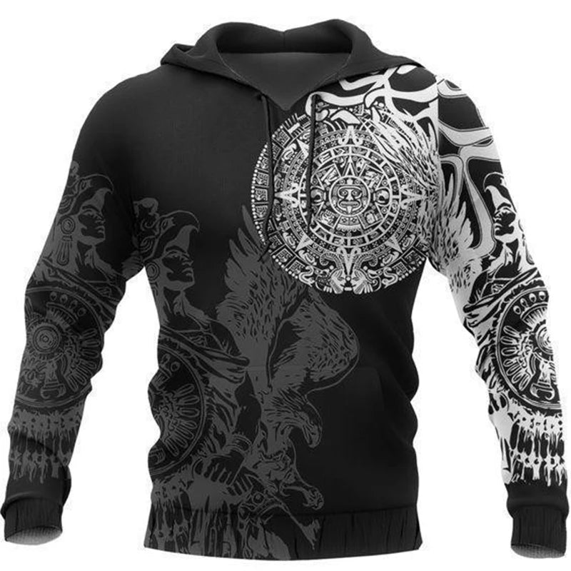 Mens Hoodies Vikings eagle Tattoo Fashion Animal pattern 3D Printed Style Casual Harajuku Hip Hop Pullover Oversized Sudaderas - Matrix Studios