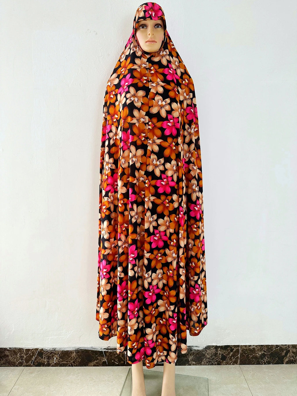 6XL  Muslim Womens Hooded Abaya African Sleeveless Prayer Garment Kaftan Dress With Hijab Floral Dubai Saudi Robe Ramadan - Matrix-studios.com