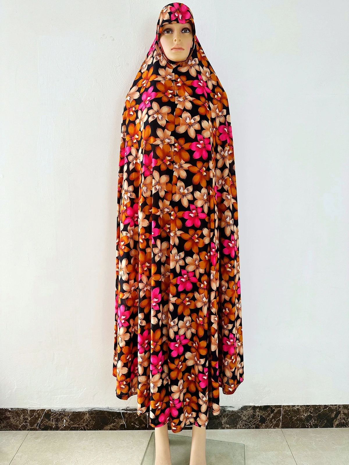6XL  Muslim Womens Hooded Abaya African Sleeveless Prayer Garment Kaftan Dress With Hijab Floral Dubai Saudi Robe Ramadan - Matrix-studios.com
