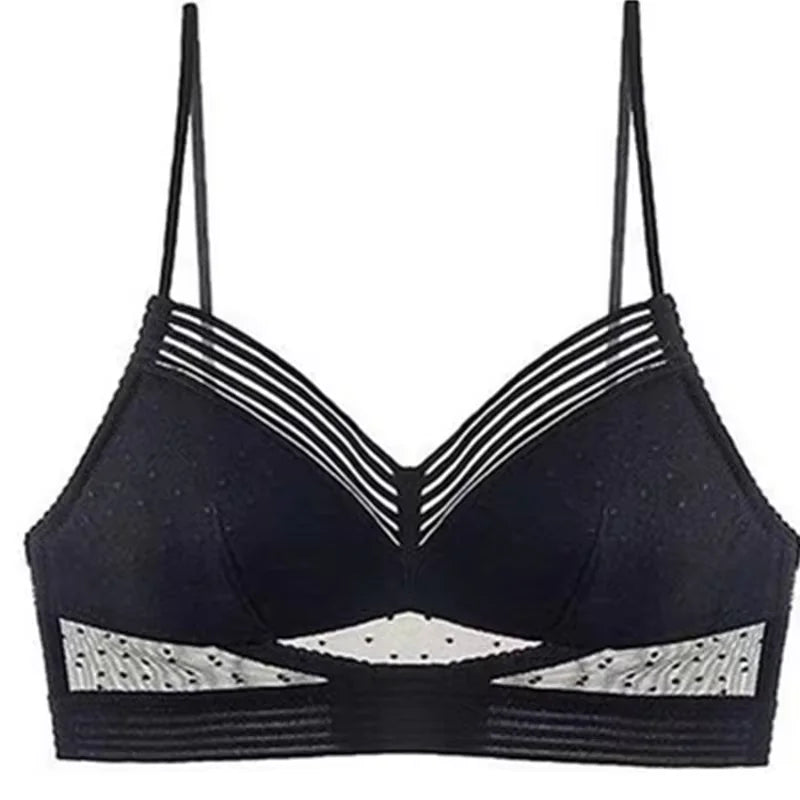 U-Shaped Backless Beautiful and sexy Bra Plus Size Lace Bra, Women's Invisible No Steel Ring Fashion Triangle Cup Bra - Matrix Studios
