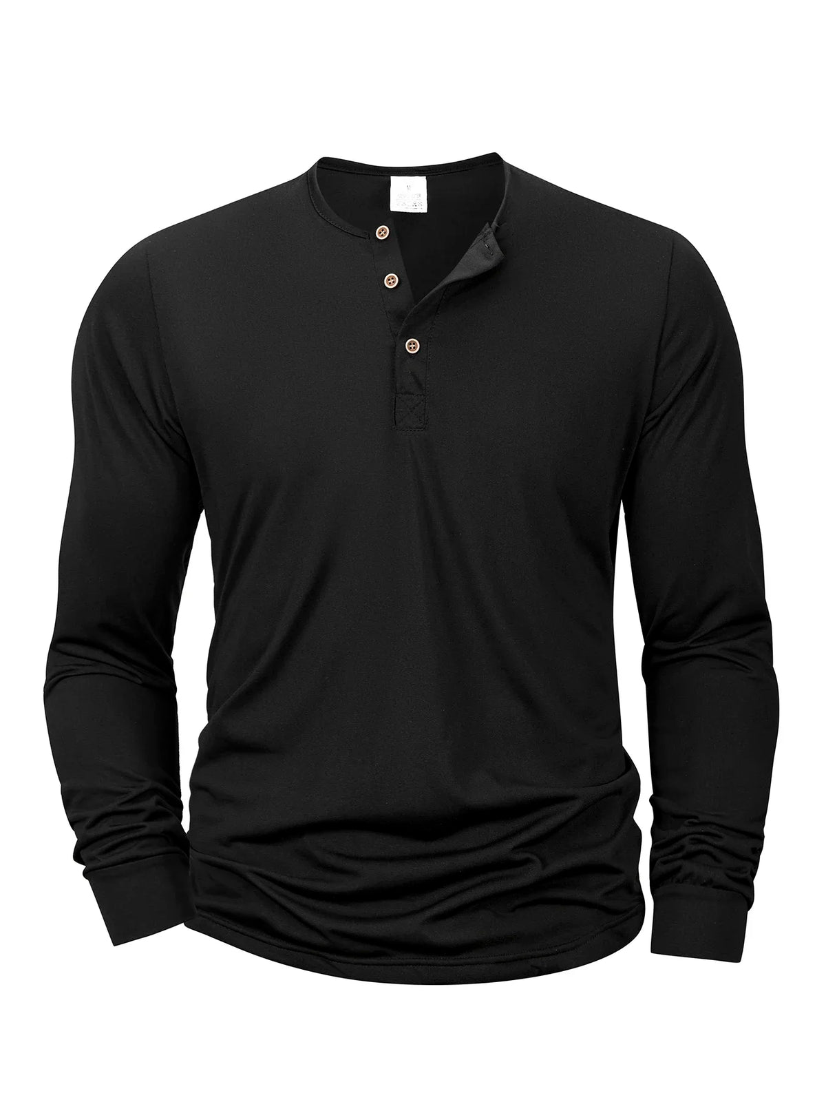 New Men's Henley T-shirts Long Sleeve Basic Casual Band Collar T Shirts Comfortable Soft Pullover Tops Male Tee - Matrix Studios