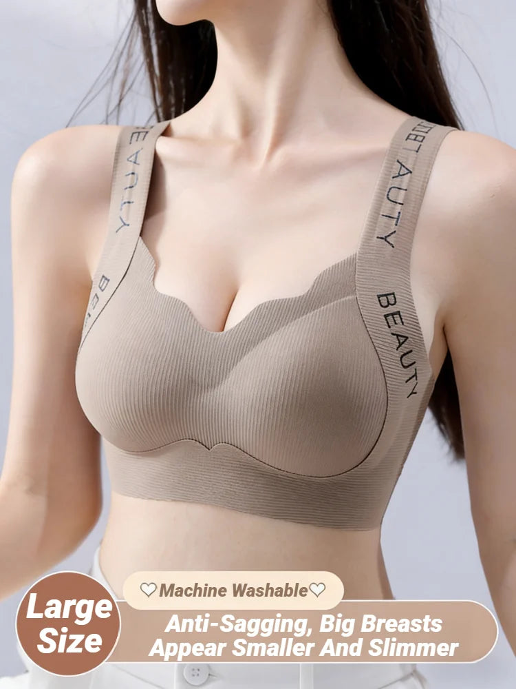 Seamless Wireless Bra One-Piece Vest Lingerie For Women Lift And Support Side Smoothing Push-Up Full Coverage Small Chest Bras - Matrix Studios