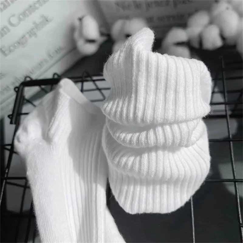 5 Pairs/Pack Ankle Socks Women 100% Cotton Invisible Sweat-absorbing Girls Low Tube Boat Socks white socks - Matrix Studios