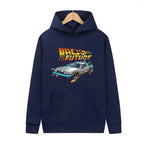 Back To The Future Retro DeLorean Car Print Hoodie Long Sleeve Tops Men Casual Streetwear Pullover Spring Autumn Unisex Clothing - Matrix Studios