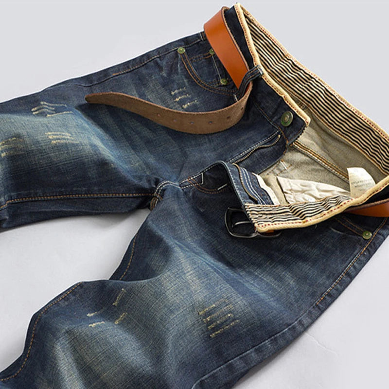 2025 Casual Jeans Men Business Straight Jeans Stretch Denim Pants Trousers Slim Fit Classic Cowboys Young Man Jeans - Matrix Studios