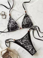 2026 Leopard Sequins Halter Strappy Bikini Women Swimwear Female Swimsuit Two-pieces Bikini Set Bather Bathing Suit Swim Lady - Matrix-studios.com