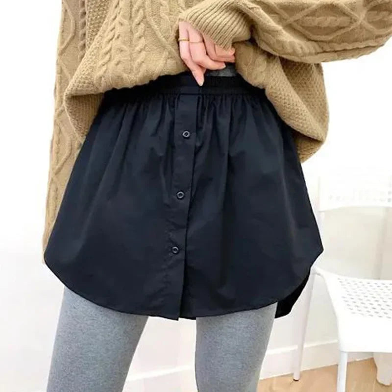 Detachable Underskirt Women Fake Shirt Irregular Skirt Tail Blouse Hem Cotton Extender Fake Hem Mini Skirt Fake Hem 6 Sizes - Matrix-studios.com
