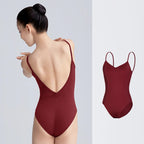 Girls Women Ballet Leotards Spaghetti Strap Camisole Dance Leotard Low Back Gymnastic Dance Bodysuit with Lining Ballet Bodysuit - Matrix-studios.com