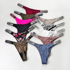 Low Waist Sexy Women Thongs Panties Rhinestones letter Diamonds G String Sports Thong Shorts Briefs T-back Fitness Size S-XL - Matrix Studios