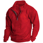 Autumn and winter new men's fleece sweatshirt stand-up collar half zipper long sleeve cross-border European trend men's top - Matrix Studios