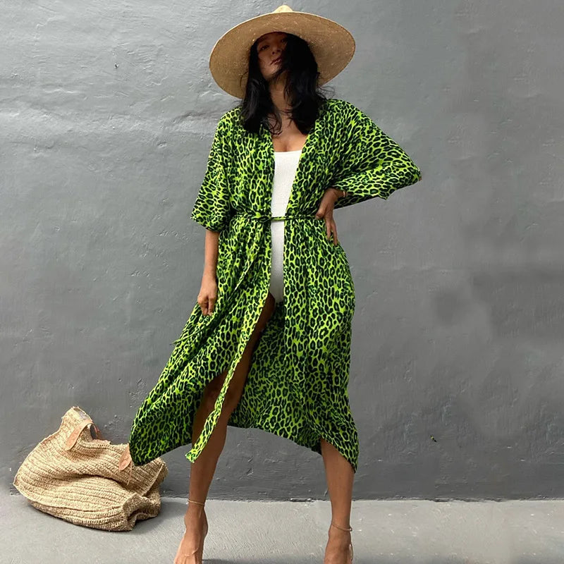 Beach Dress Tunic Cover up Embroidery Kaftan Saida de Praia Women Bikini Cover-up Pareo Sarong Beachwear - Matrix Studios