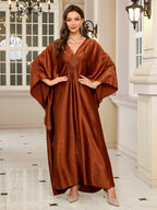 Plus Size Kaftan Dresses for Women Sparkly Glitter Batwing Sleeve Kaftan Cover Up Beach Maxi Dress Loungewear - Matrix Studios