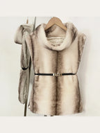 Mumaroho 2026 Winter Spring Women Faux Fur Sable Vest Crop Top Solid  Turtleneck Eco Mink Faux Fur Tank Tops Pullover Jacket - Matrix Studios