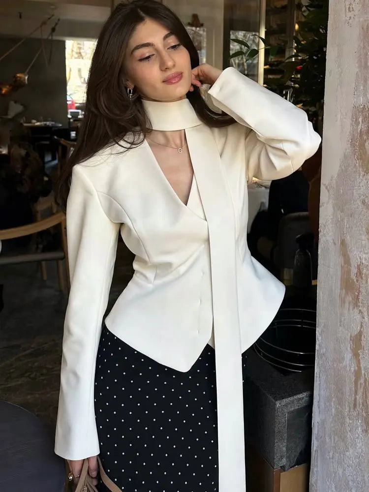 Tossy 3 Piece-Set Female Suit Mini Skirt Elegant Striped Commute Patchwork Fashion Luxury V-Neck Party Looks For Women Suit Sets - Matrix-studios.com