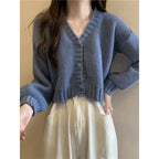 Women sweater cardigans V-neck button up casual knit sweet cardigan coat for woman 2024 Autumn Winter - Matrix Studios