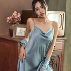 Satin Robe Female Intimate Lingerie Sleepwear Silky Bridal Wedding Gift Casual Kimono Bathrobe Gown Nightgown Sexy Nightwear - Matrix-studios.com