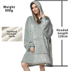 Winter Hoodies Sweatshirt Women Men Pullover Fleece Giant TV Oversized Blanket with Long Flannel Sleeves - Matrix Studios