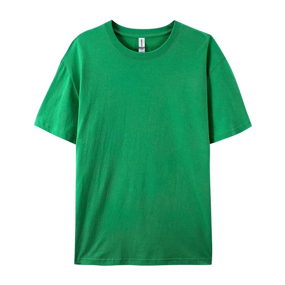 Loose Cotton Solid Tshirts Men Woman Short Sleeve Fashion Brand Trend Couple Clothing Tees Customized Candy Color Summer Tops - Matrix Studios