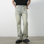 Male Japan Korea Style Vintage Denim Trousers Pant Men High Street Hip Hop Casual Hole Small Flare Jeans Pant - Matrix Studios