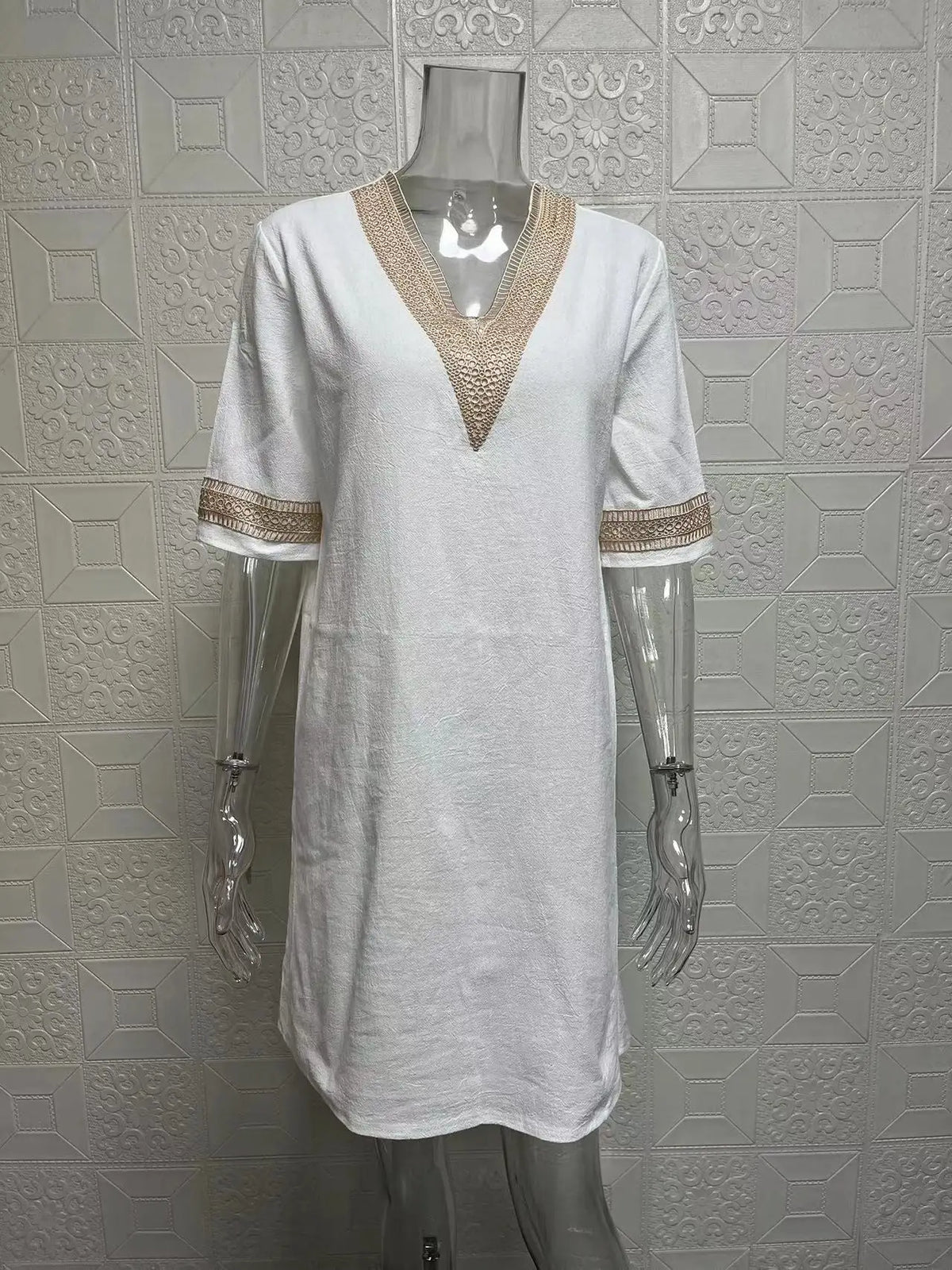 Customizable Women Dress Summer Sexy V-neck Casual Solid Dress - Matrix-studios.com