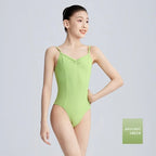 Girls Women Ballet Leotards Spaghetti Strap Camisole Dance Leotard Low Back Gymnastic Dance Bodysuit with Lining Ballet Bodysuit - Matrix-studios.com