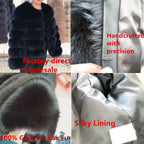 QUEENTINA Fox Fur Coat Long Sleeves Real Winter Women'S Brown 2025 Leather And Skin Clothing Natural New In Coats & Jackets - Matrix Studios