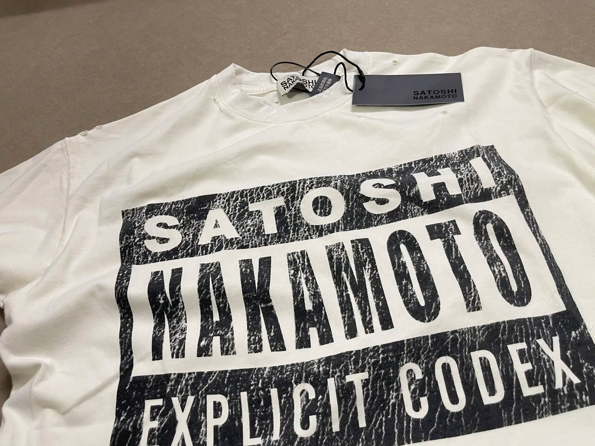 Apricot Color Satoshi Nakamoto Hole T Shirt Men Women Tee Tops T-Shirt - Matrix-studios.com