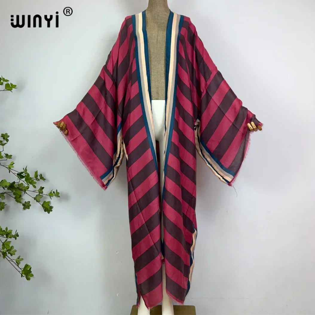 WINYI Fashion Kimono Print Coat Long Sleeve Cardigan Abaya Muslim Woman Cover Up Boho Dress Kaftan Abaya Dubai Luxury Caftan - Matrix-studios.com