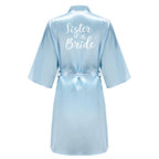 Blue Women Bathrobe White Letter Bride Bridesmaid Mother Maid of Honor Get Ready Bridal Party Robes Gifts Dressing Gown - Matrix-studios.com