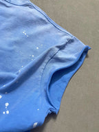 Summer SATOSHI Waistcoat Blue Splash Ink Destruction Sleeveless Tank Top Retro Fading Letter Tshirt Men Women Vest Streetwear - Matrix-studios.com