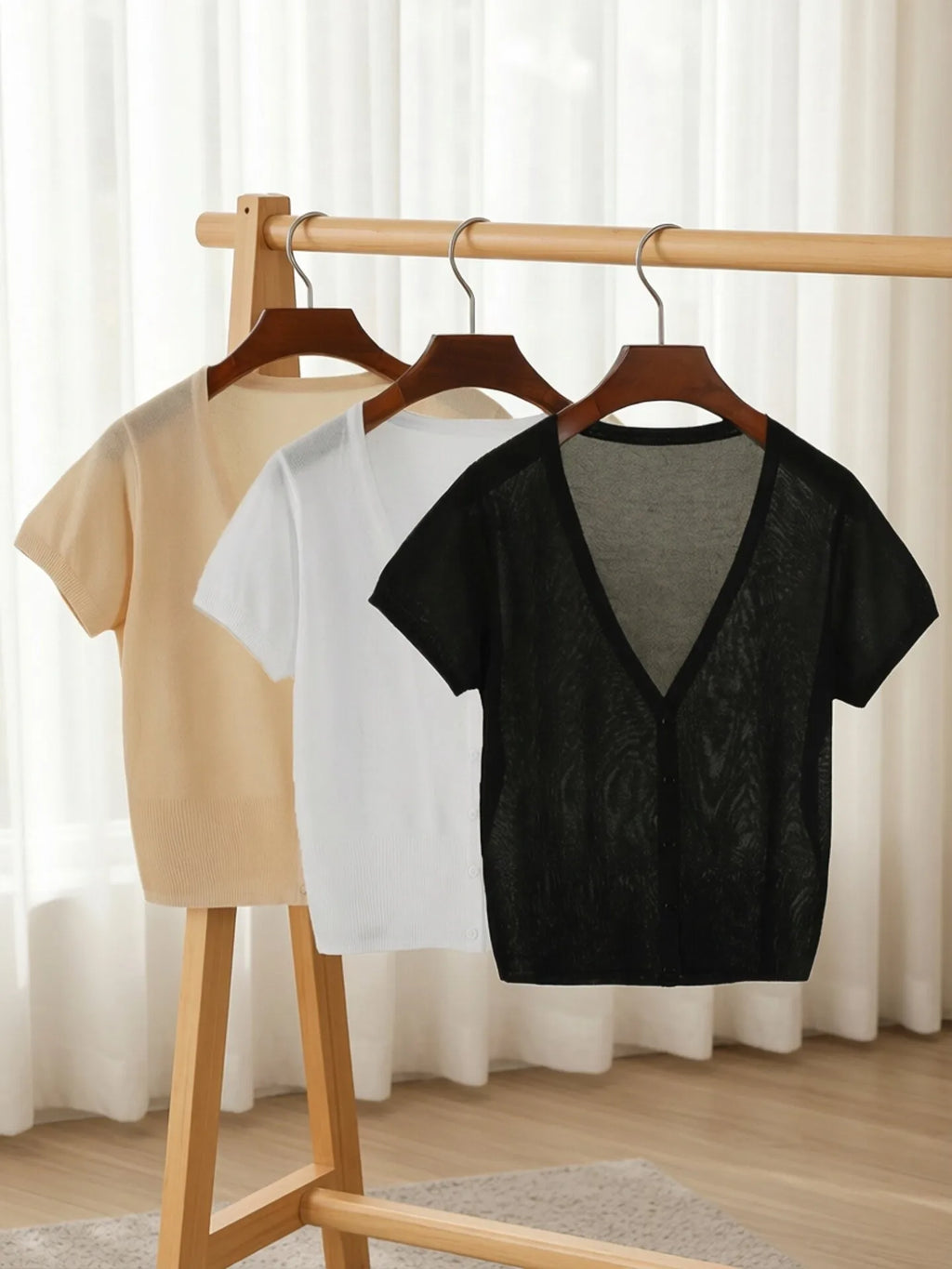 Outerwear Jerseys Summer Cardigan Women Cropped Blouses Korean Fashion Style Cute V-neck Women's Coat Black Bolero Woman Basic - Matrix Studios
