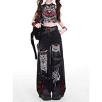 American Style Spicy Girl Loose Lazy and Relaxed Denim Pants Female punk Retro Washed Fashionable Versatile Casual Pants - Matrix-studios.com
